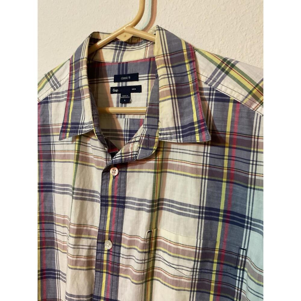 Gap Men's Classic Fit Shirt Size Large Multicolor Plaid Cotton